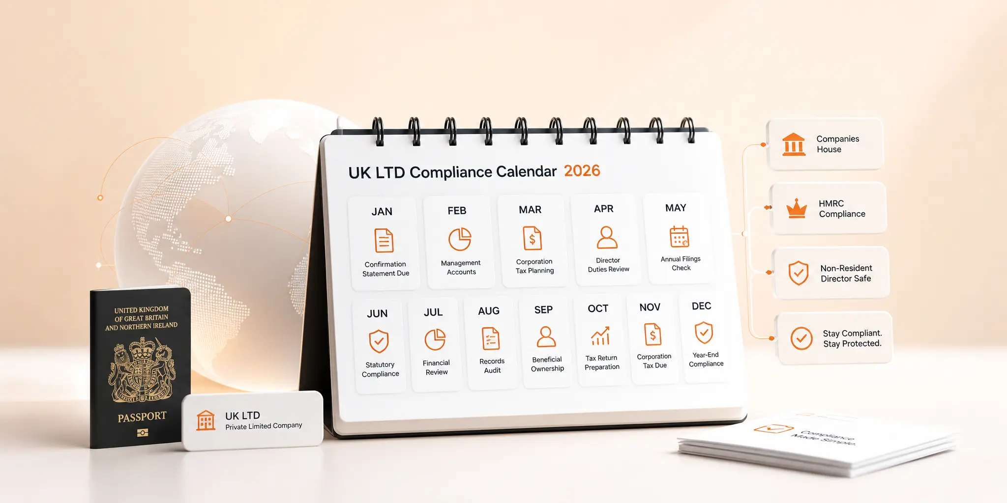 UK LTD annual compliance calendar for non-resident directors in 2026