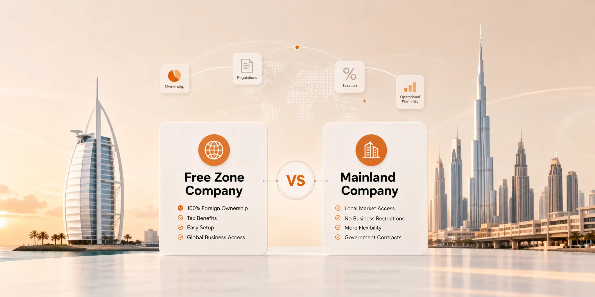 Home 47 Dubai free zone vs mainland company comparison for global founders in 2026